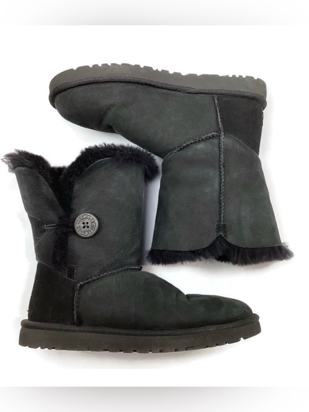 Ugg Black Bailey Button Winter Boots 5803 Size 9